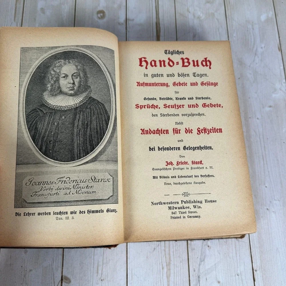 Antique Stark's Gebetbuch German Lutheran Prayer Book Leather Milwaukee